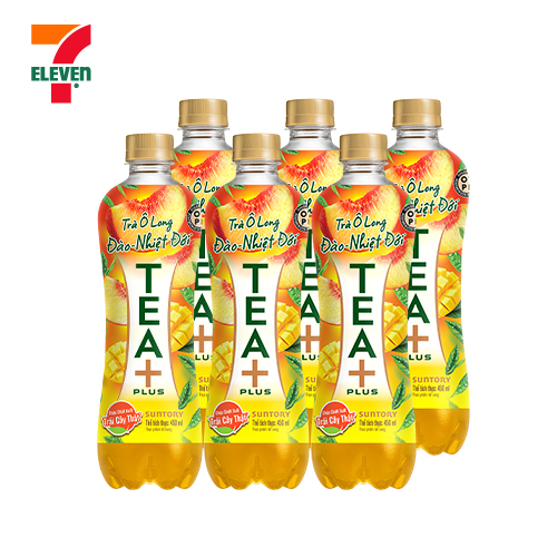 Lốc 6 Trà Tea+ Ô Long Đào Nhiệt Đới Chai 450ml Tea Plus | Giao gấp từ 7 ...